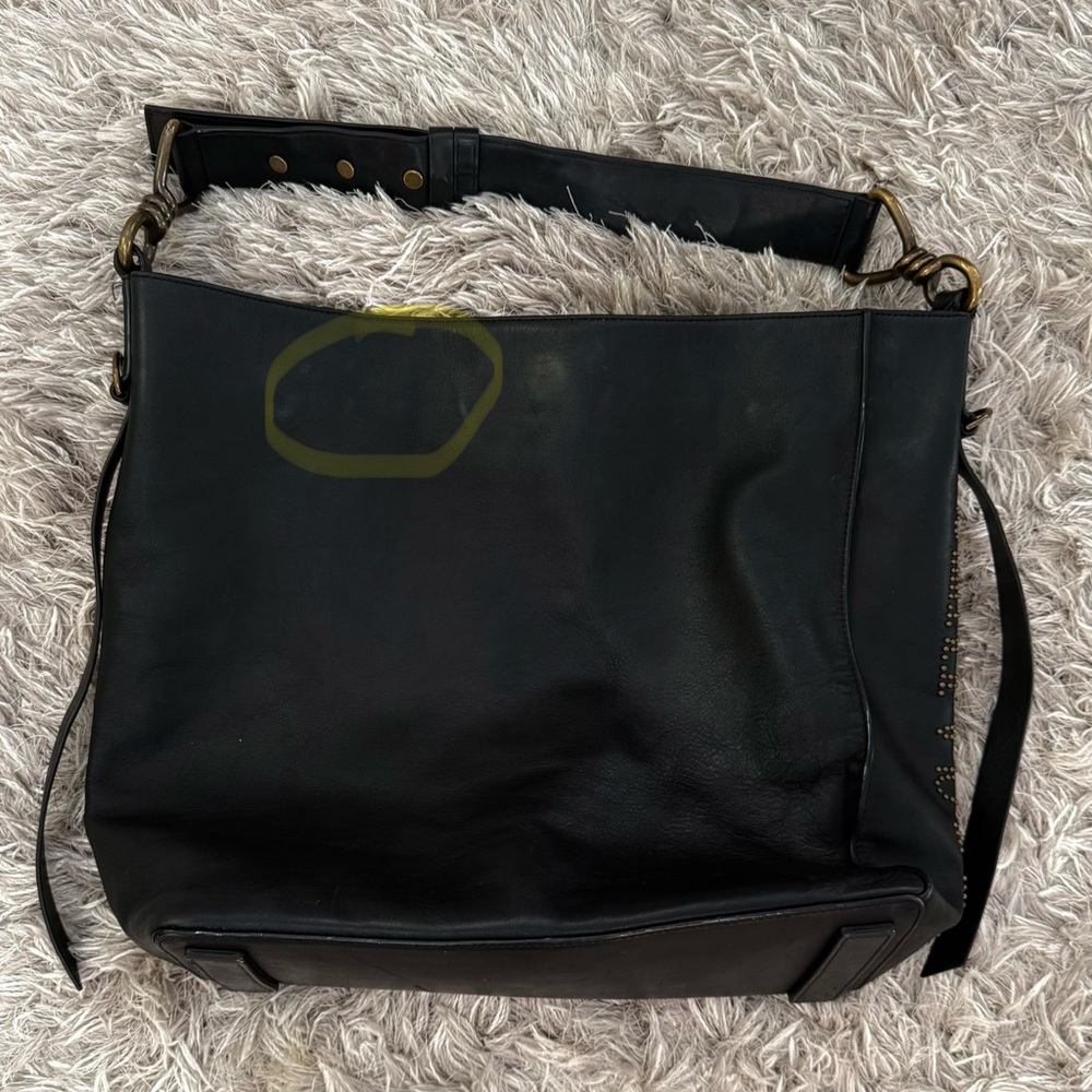 All Saints Nina Studded North-South Leather Tote Bag * Rare!* - Picture 9 of 16